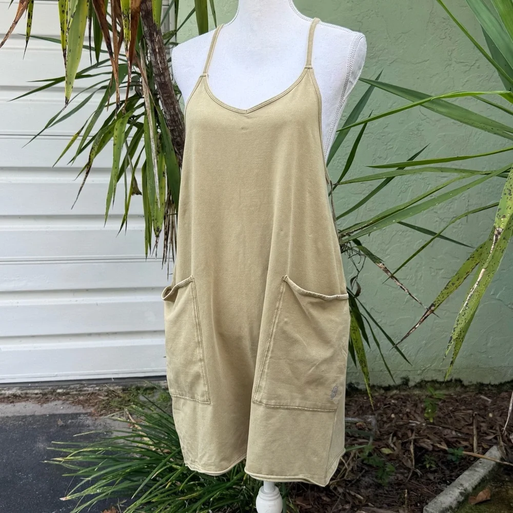 Free People Hot Shot Olive Green Romper
